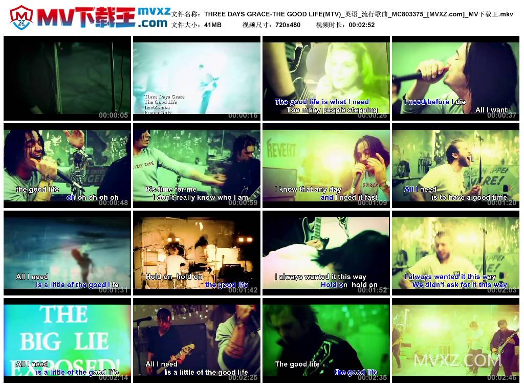 THREE DAYS GRACE-THE GOOD LIFE(MTV)_英语_流行歌曲_MC803375